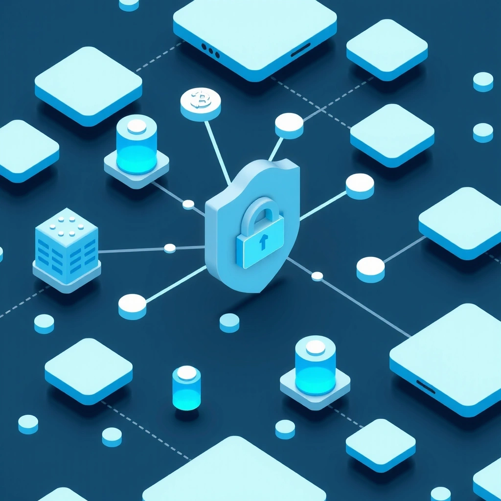 Blockchain network visualization showing secure transaction processing